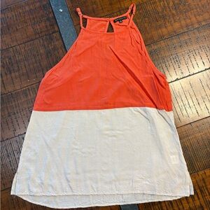 Staccato Two-Tone Tank Top - Orange and Cream